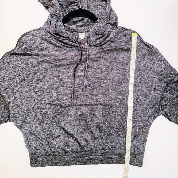 Fabletics Bea Long Sleeve Pullover Hoodie Top Heather Grey Metallic Shimmer XS - Picture 10 of 15